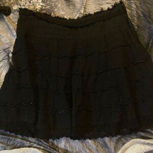 Elegant Black Tiered Skirt